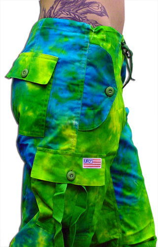 Girls "Hipster" UFO Pants (Green / Blue Tie Dye)
