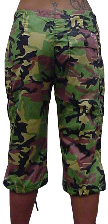 Girls UFO Hipster Shorts (Green Camo)