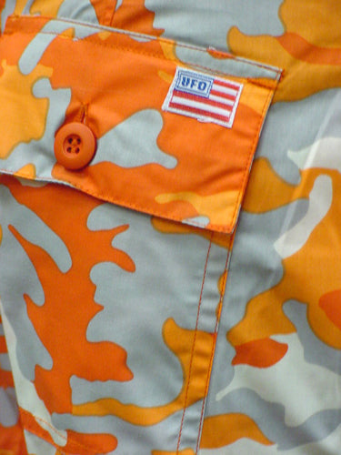 Girls UFO HIpster Shorts (Orange Camo)