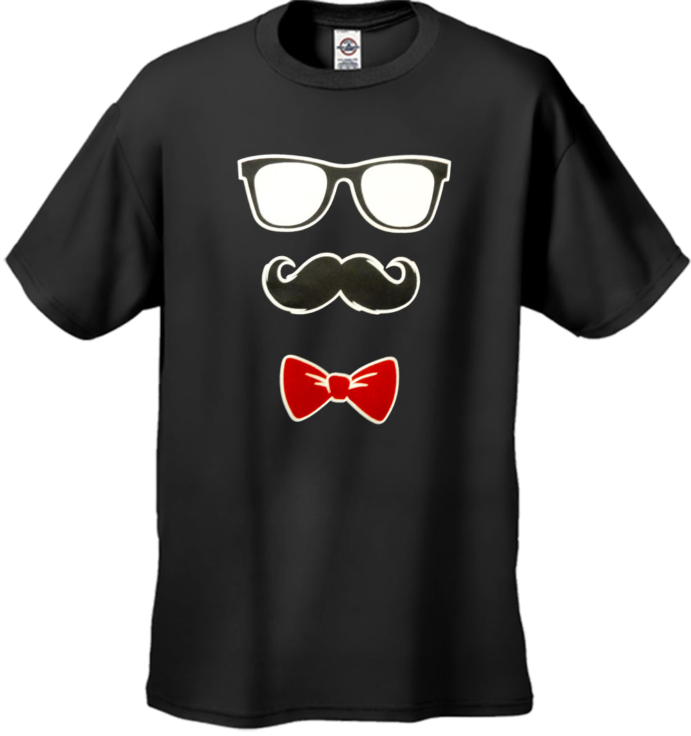 Glasses, Mustache, and Bow Tie Men's T-Shirt