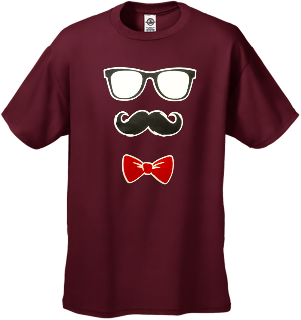 Glasses, Mustache, and Bow Tie Men's T-Shirt