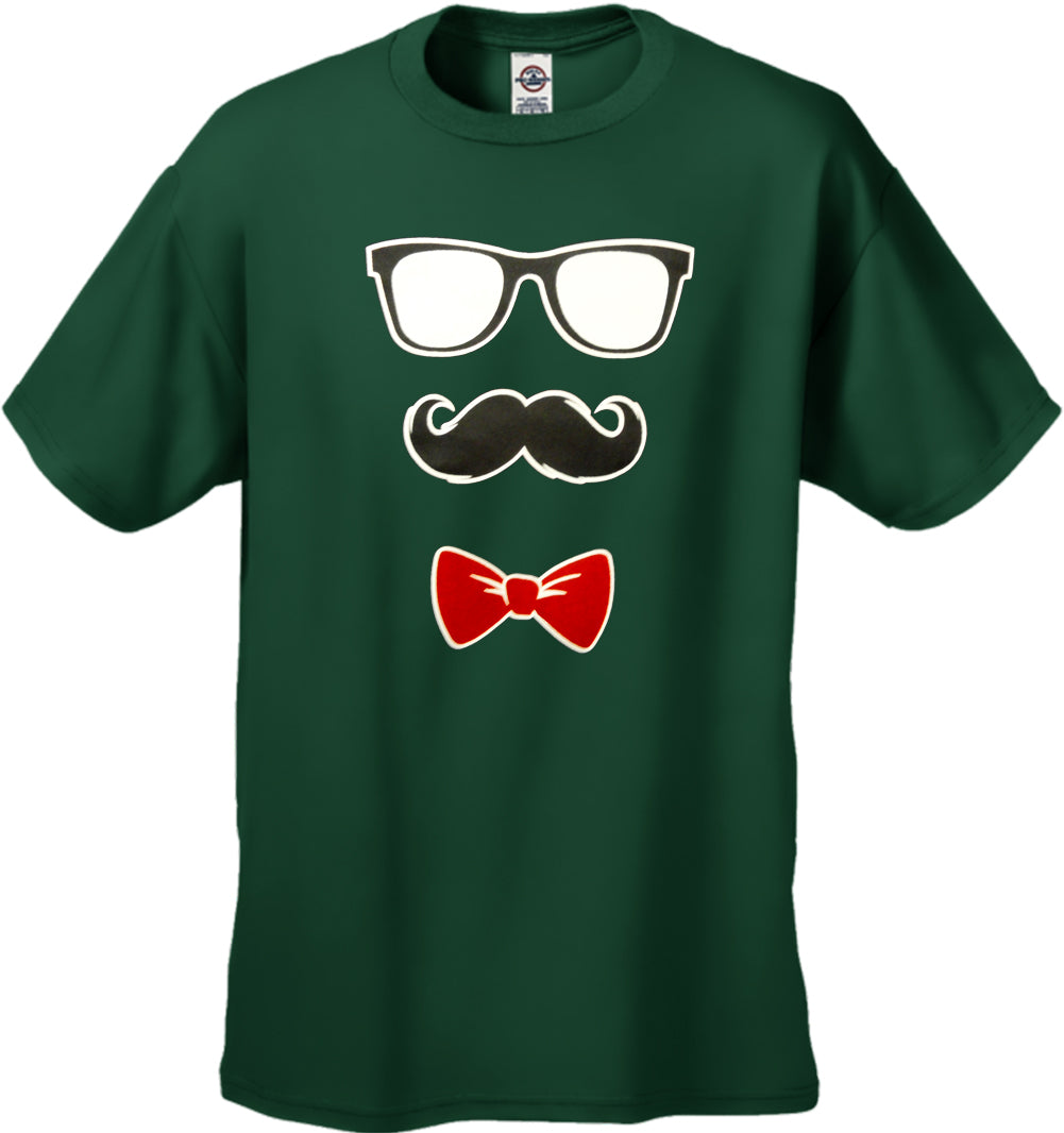 Glasses, Mustache, and Bow Tie Men's T-Shirt