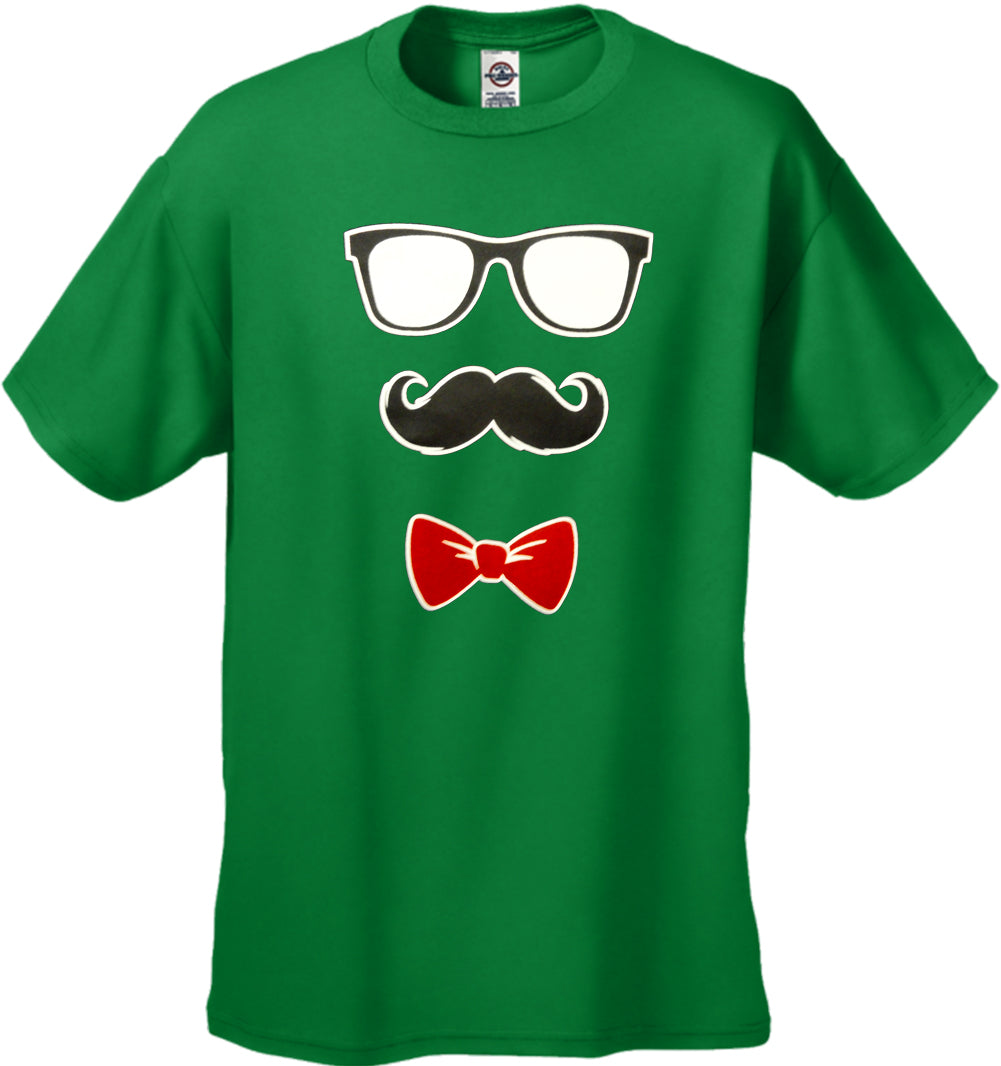 Glasses, Mustache, and Bow Tie Men's T-Shirt