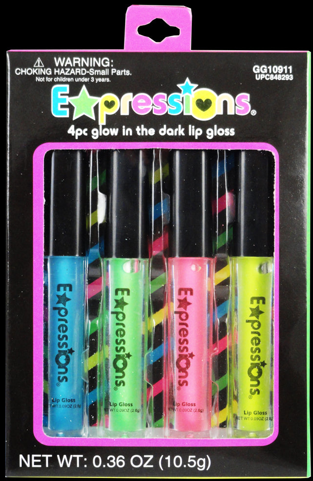 Glow In The Dark Lip Gloss (4-Piece Set)