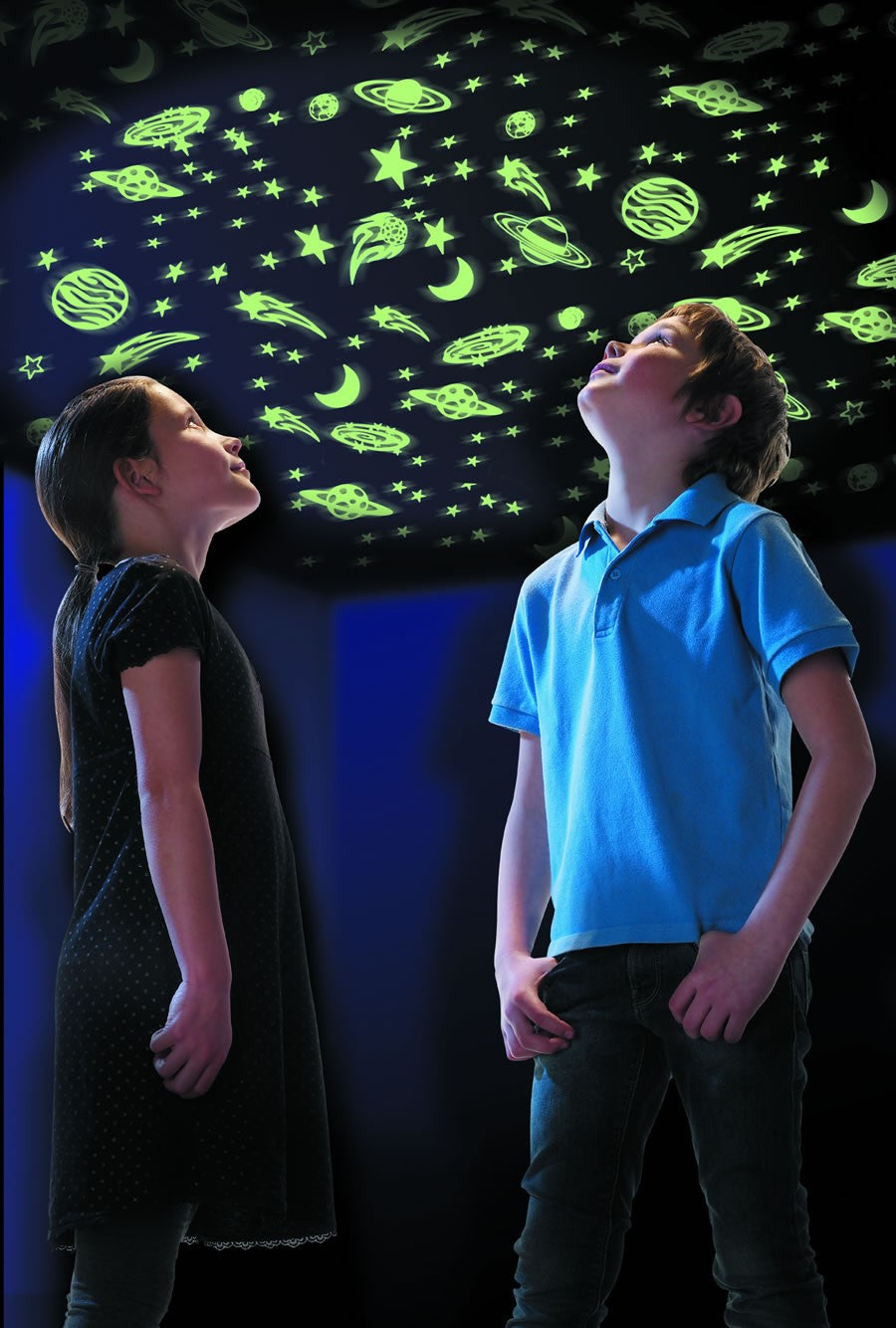 Glow in the Dark Moon, Stars & Planet (14 piece set)