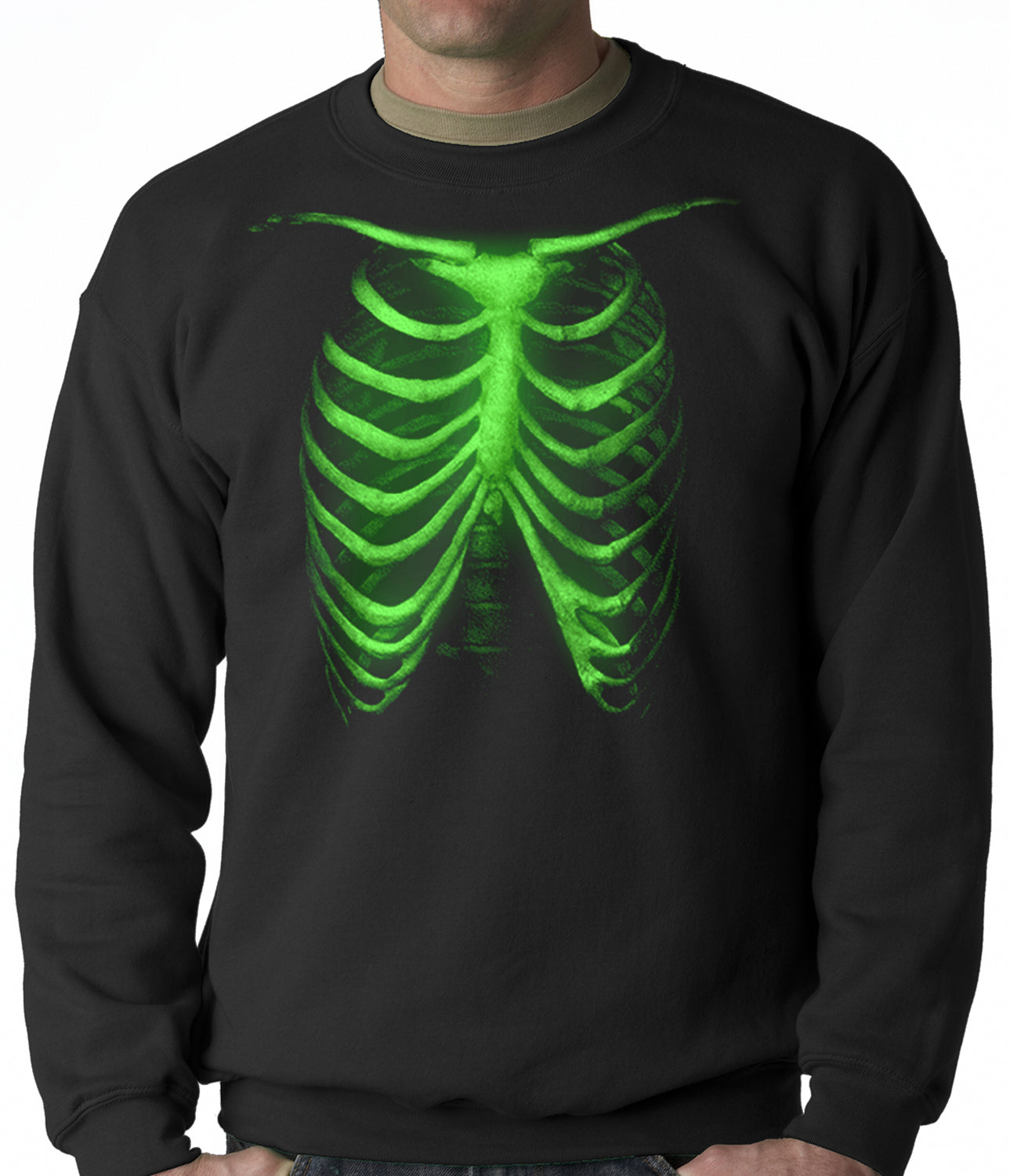 Glow In The Dark Ribcage Adult Crewneck