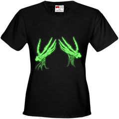 Halloween Tshirt - Glowing Groping Skeleton Hands Girl's T-Shirt