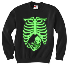 Glowing Pregnant Skeleton Crewneck Sweatshirt