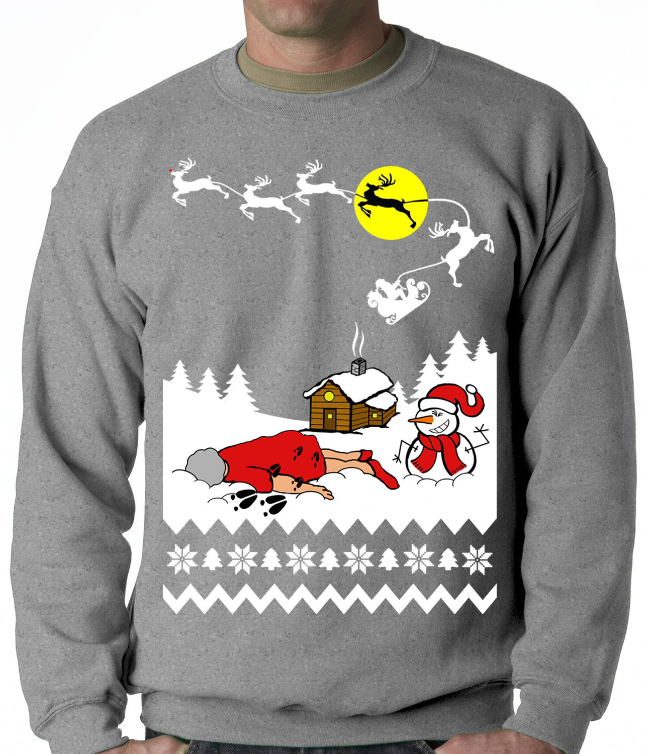 Grandma Got Run Over By A Reindeer - Ugly Christmas Adult Crewneck