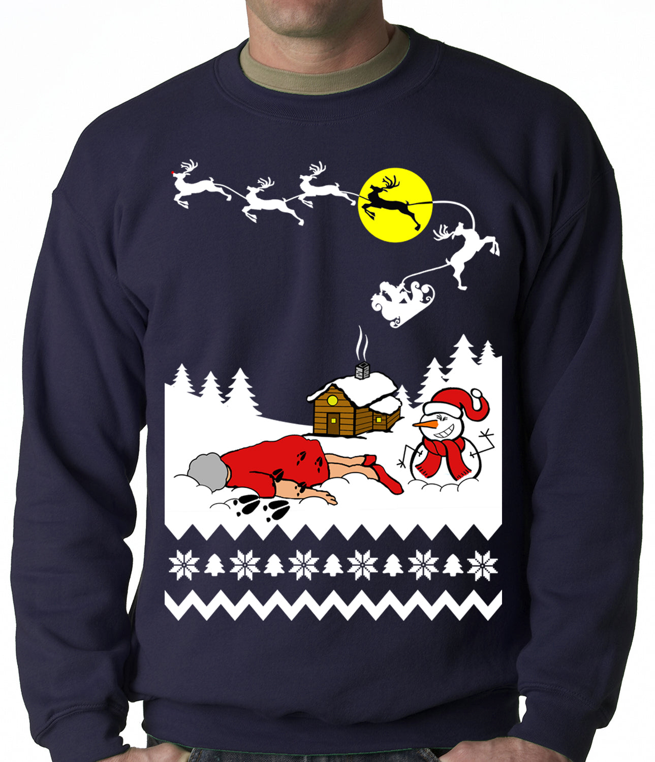 Grandma Got Run Over By A Reindeer - Ugly Christmas Adult Crewneck