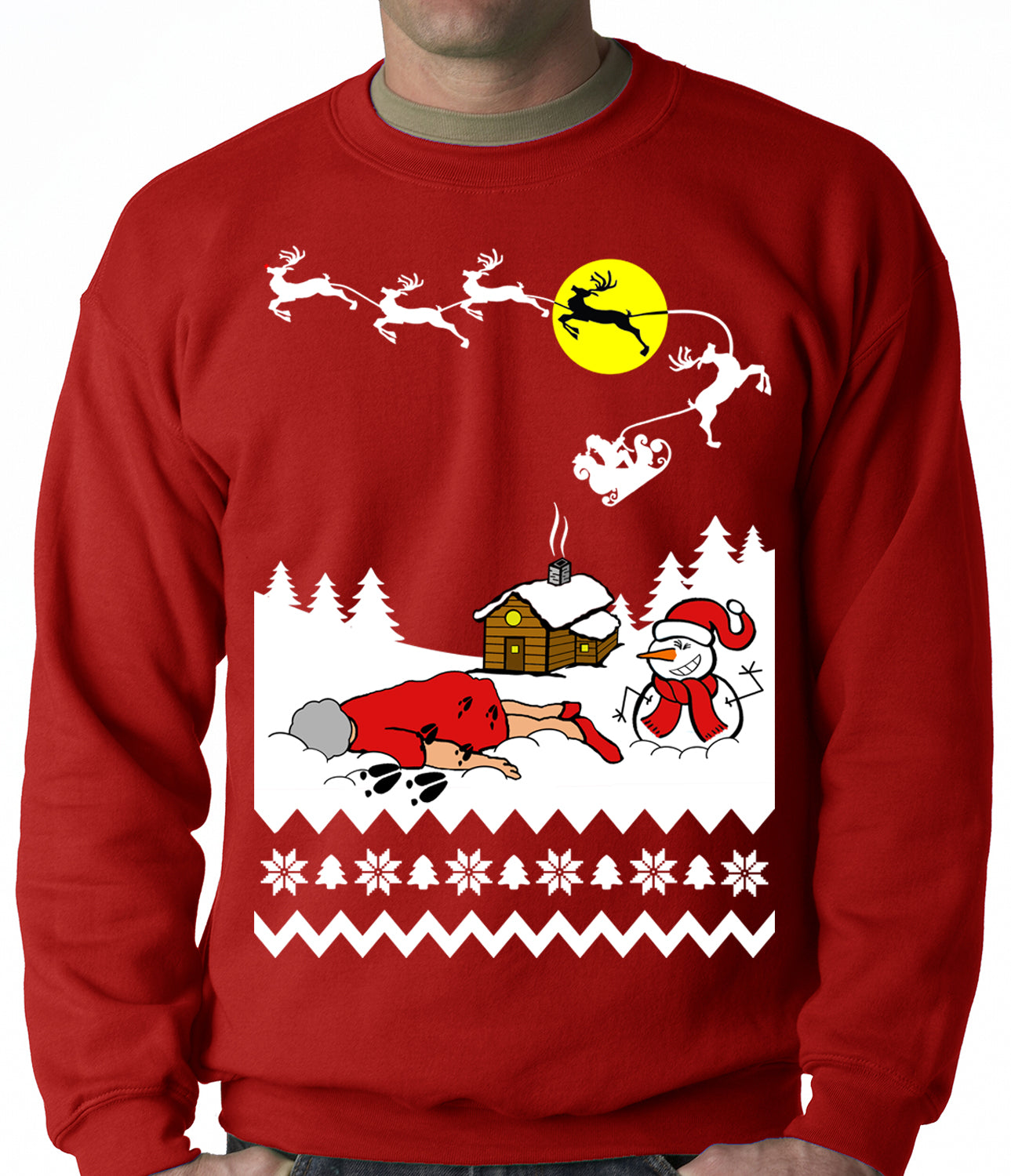 Grandma Got Run Over By A Reindeer - Ugly Christmas Adult Crewneck