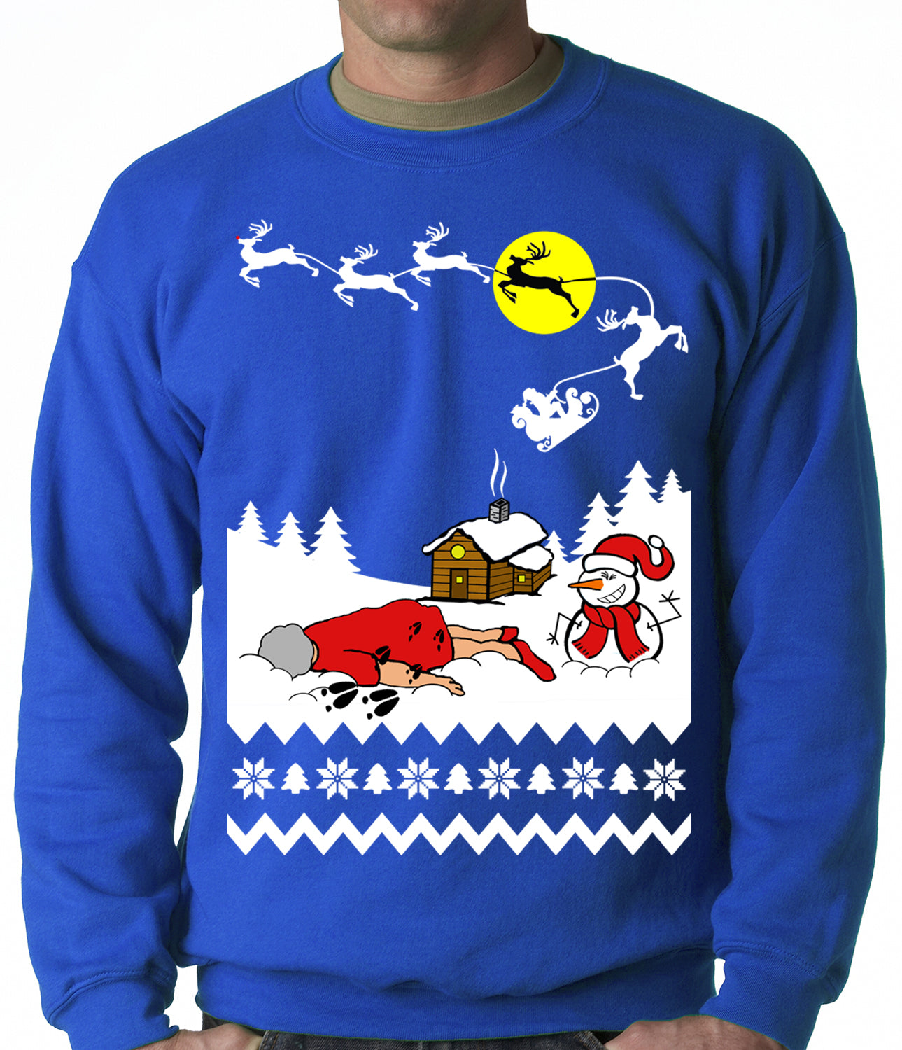 Grandma Got Run Over By A Reindeer - Ugly Christmas Adult Crewneck