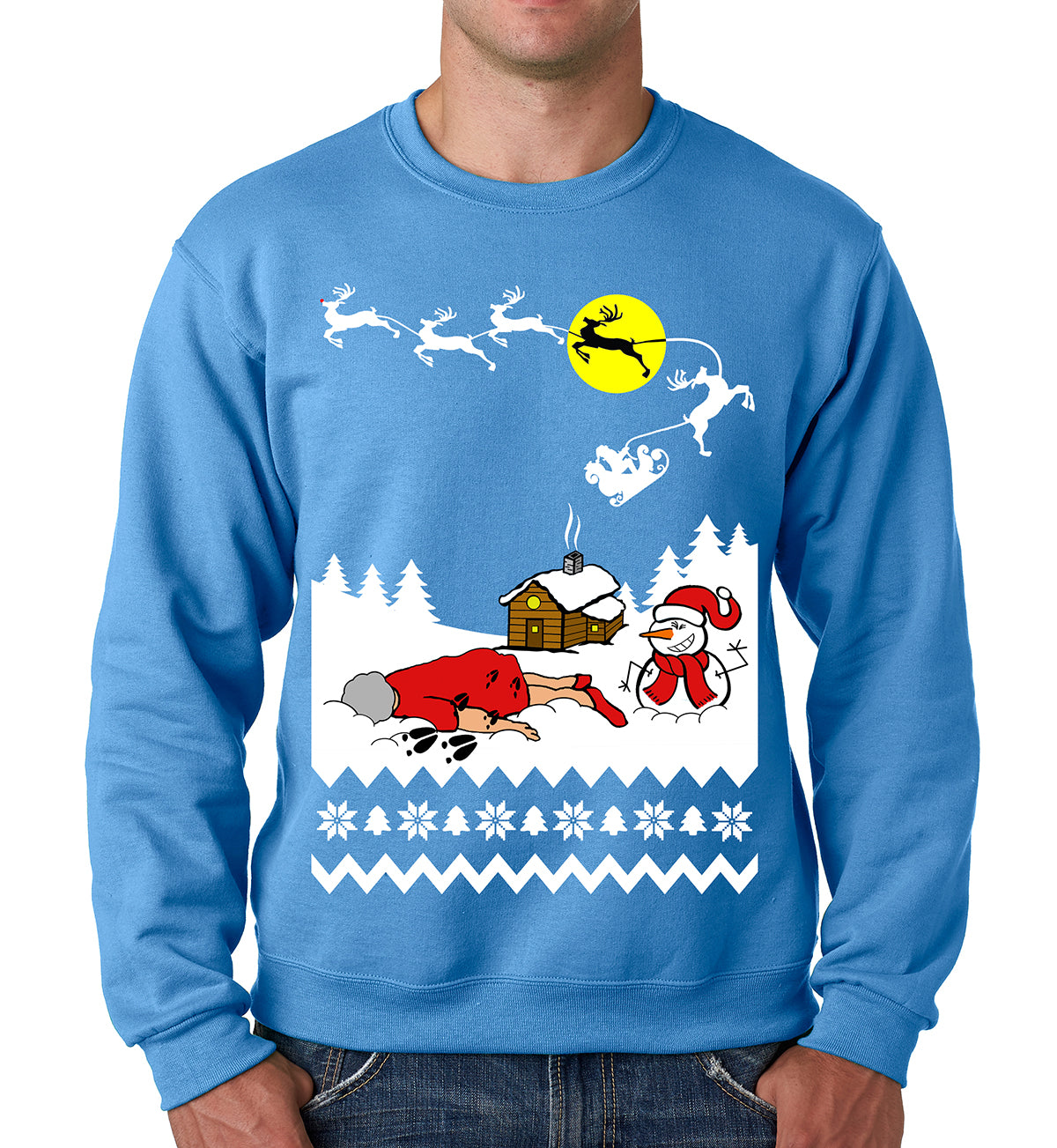 Grandma Got Run Over By A Reindeer - Ugly Christmas Adult Crewneck