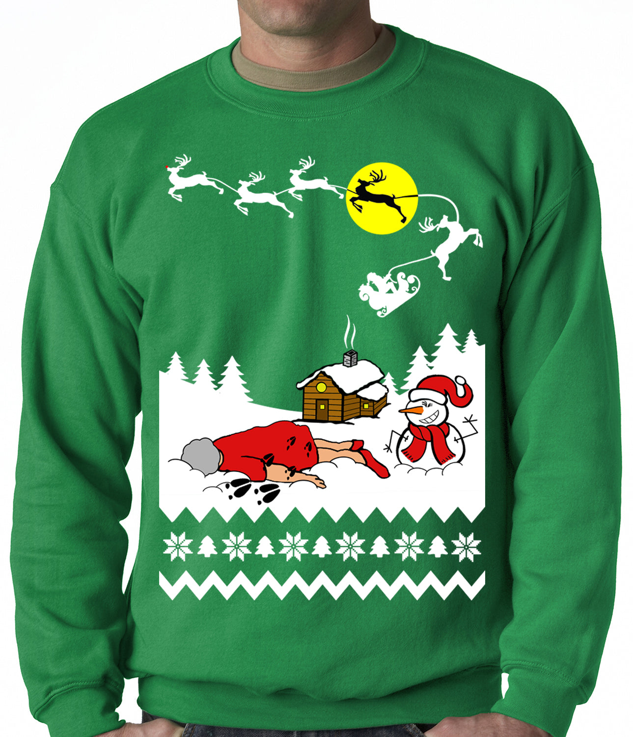 Grandma Got Run Over By A Reindeer - Ugly Christmas Adult Crewneck