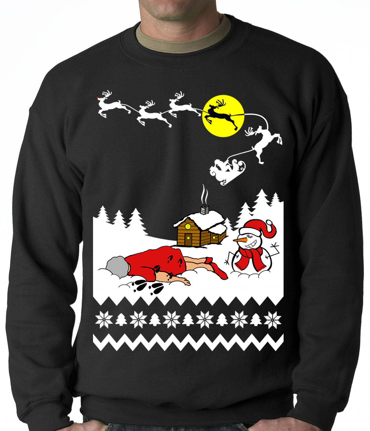 Grandma Got Run Over By A Reindeer - Ugly Christmas Adult Crewneck