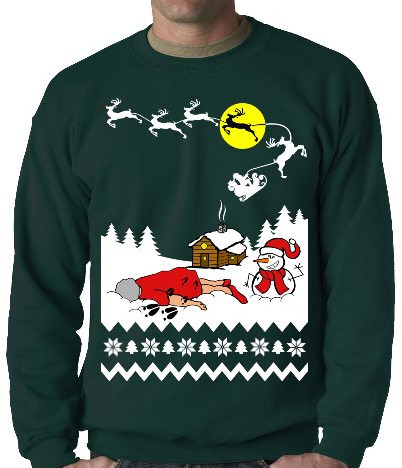 Grandma Got Run Over By A Reindeer - Ugly Christmas Adult Crewneck