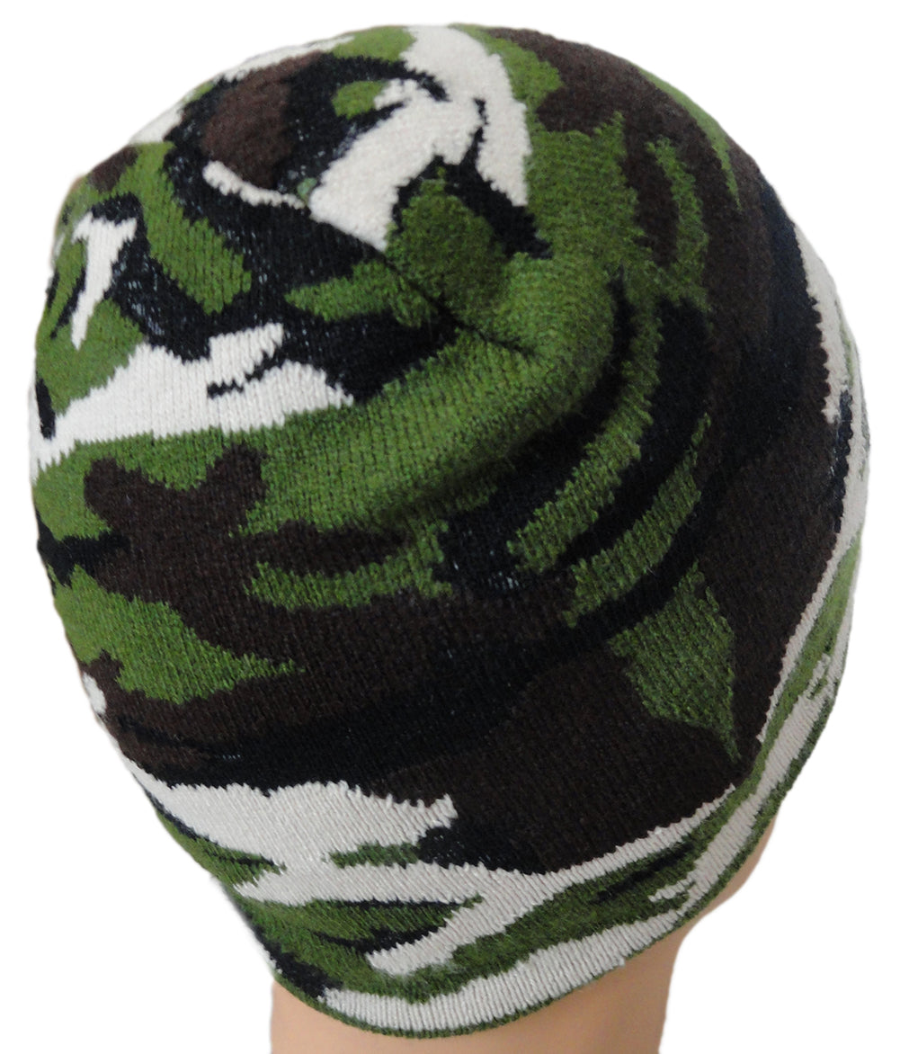 Green Camo Knit Beanie