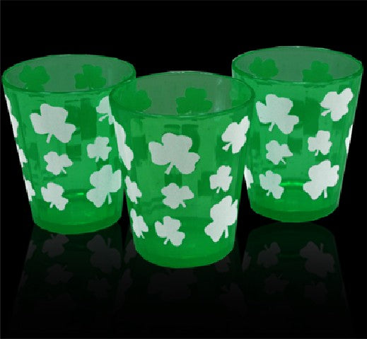 Green Irish Shamrock Shot Glass