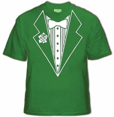 Green Tuxedo Shirt - Irish Green Mens Tuxedo T-Shirt