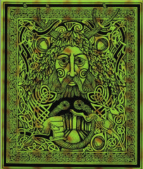 Greenman of the Forest Tapestry & Bedspread