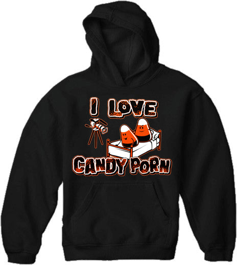 Halloween Shirts - I Love Candy Porn Adult Hoodie