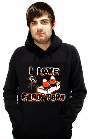 Halloween Shirts - I Love Candy Porn Adult Hoodie