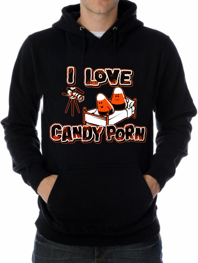 Halloween Shirts - I Love Candy Porn Adult Hoodie