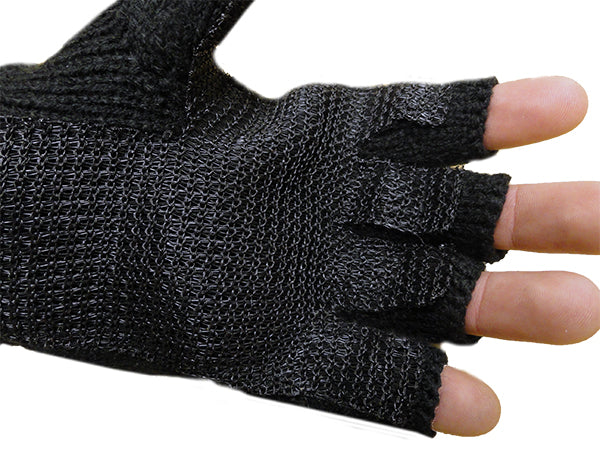 Hand Spin Pair of Fingerless Gloves For Break Dancing (Black)