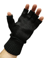 Hand Spin Pair of Fingerless Gloves For Break Dancing (Black)