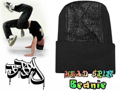 Head Spin Beanies - BBOY Headspin Break Dance Beanie (White/ Black)