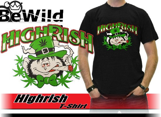 Irish Pothead T-Shirt - Highrish Stoned Leprechaun T-Shirt