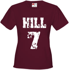 Hill #7 in Texas A&M Colors Girl's T-Shirt