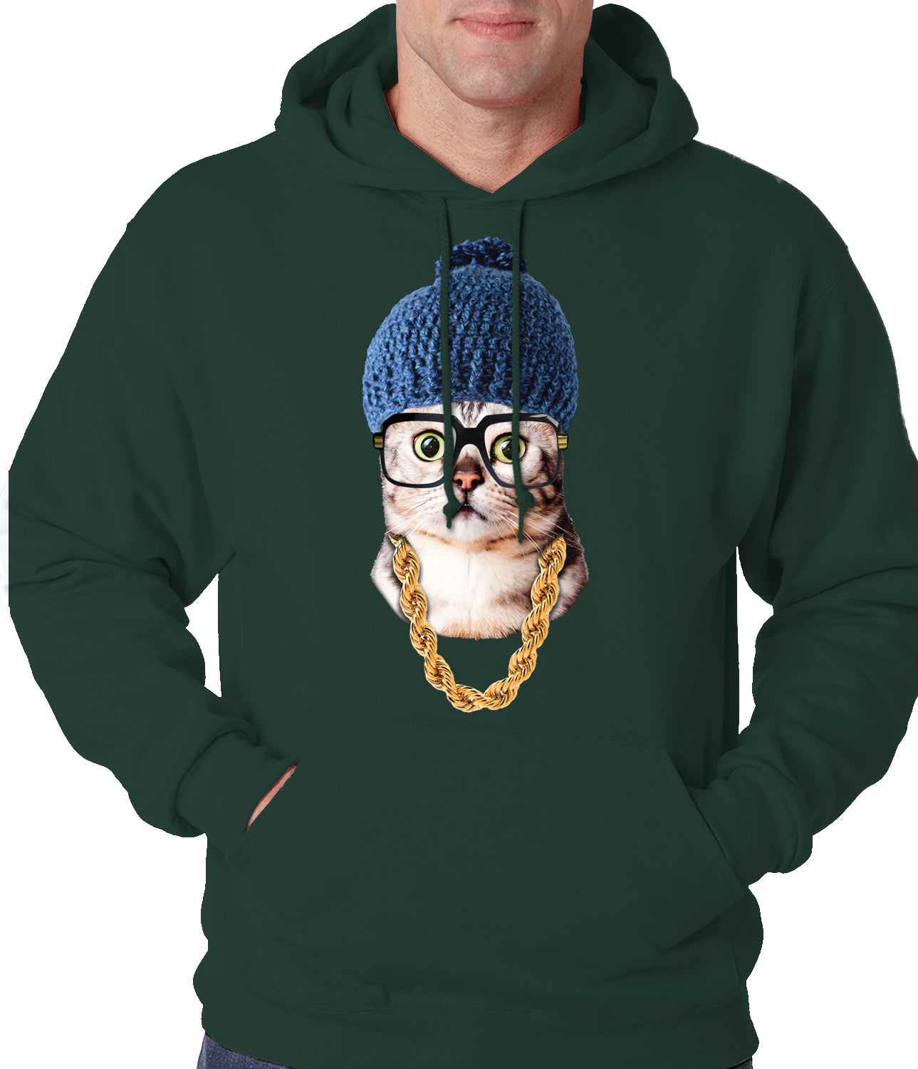 Hipster Kitten Adult Hoodie