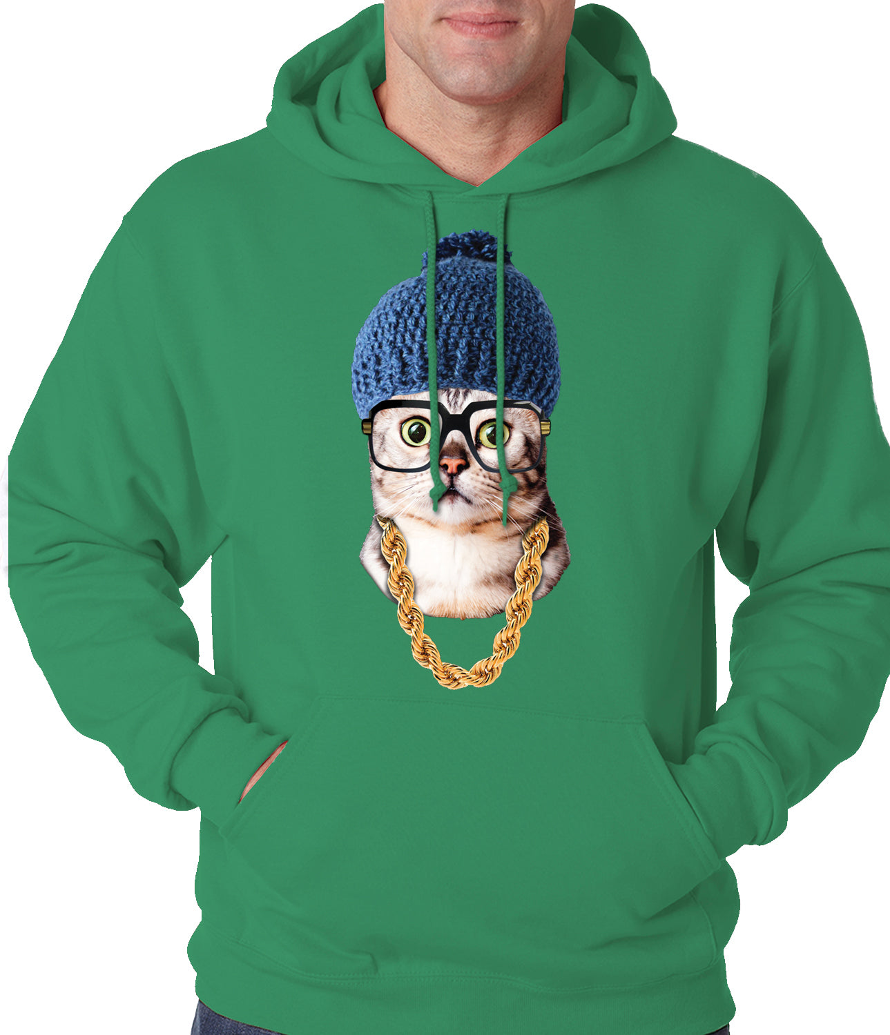 Hipster Kitten Adult Hoodie