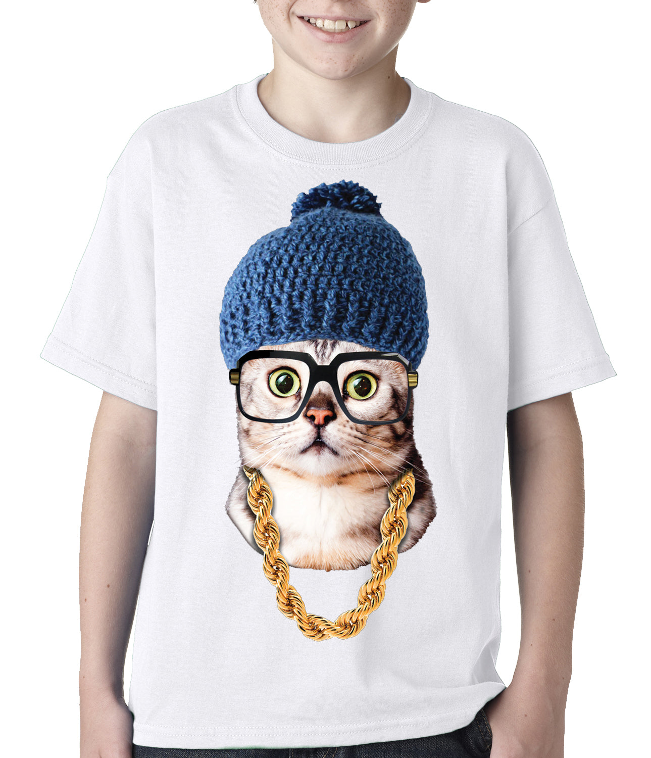 Hipster Kitten Kids T-shirt