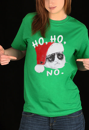 Ho Ho No  Angry Cat Girl's T-Shirt 
