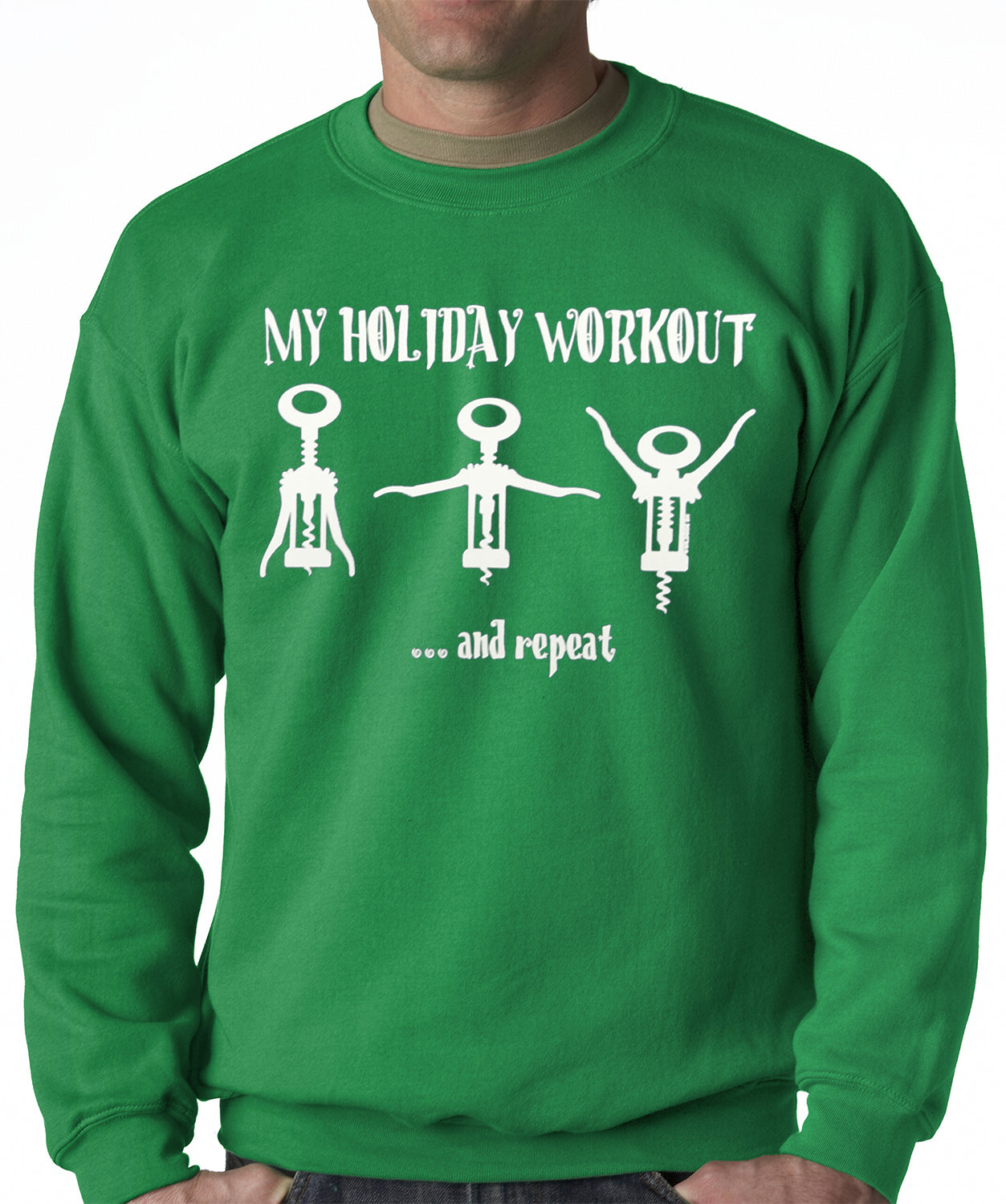 Holiday Workout Funny Adult Crew Neck Sweatshirt
