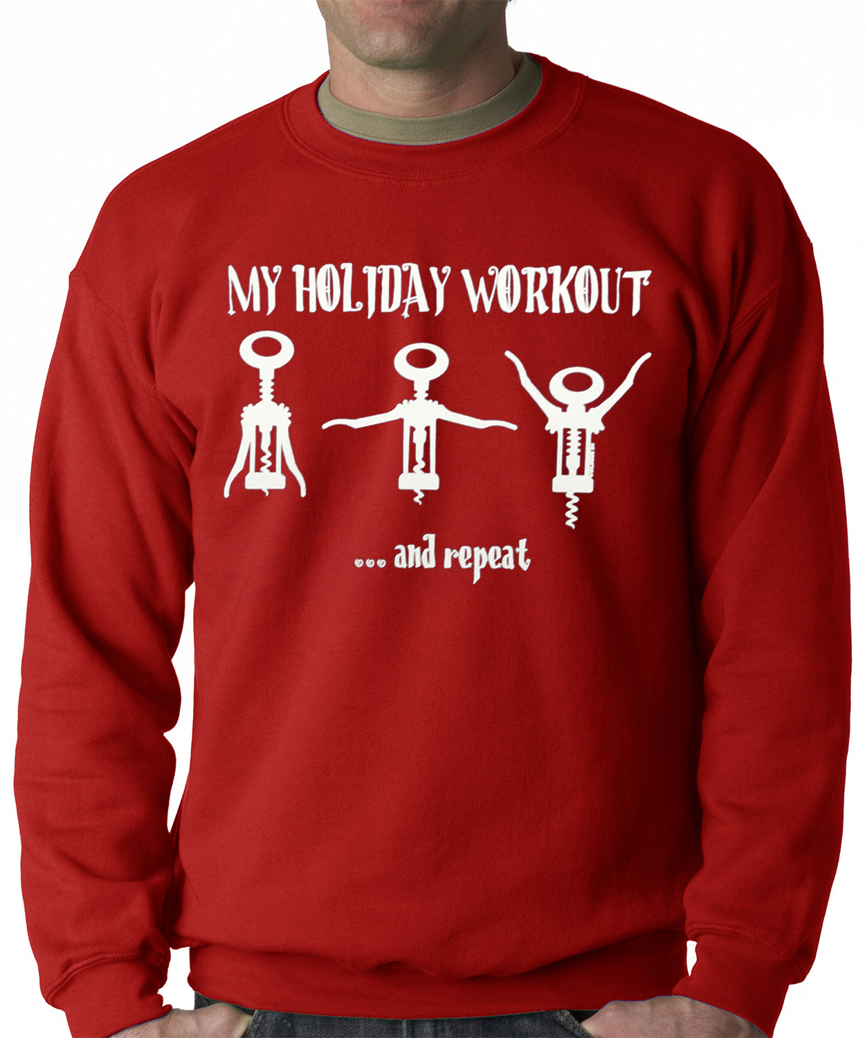 Holiday Workout Funny Adult Crew Neck Sweatshirt