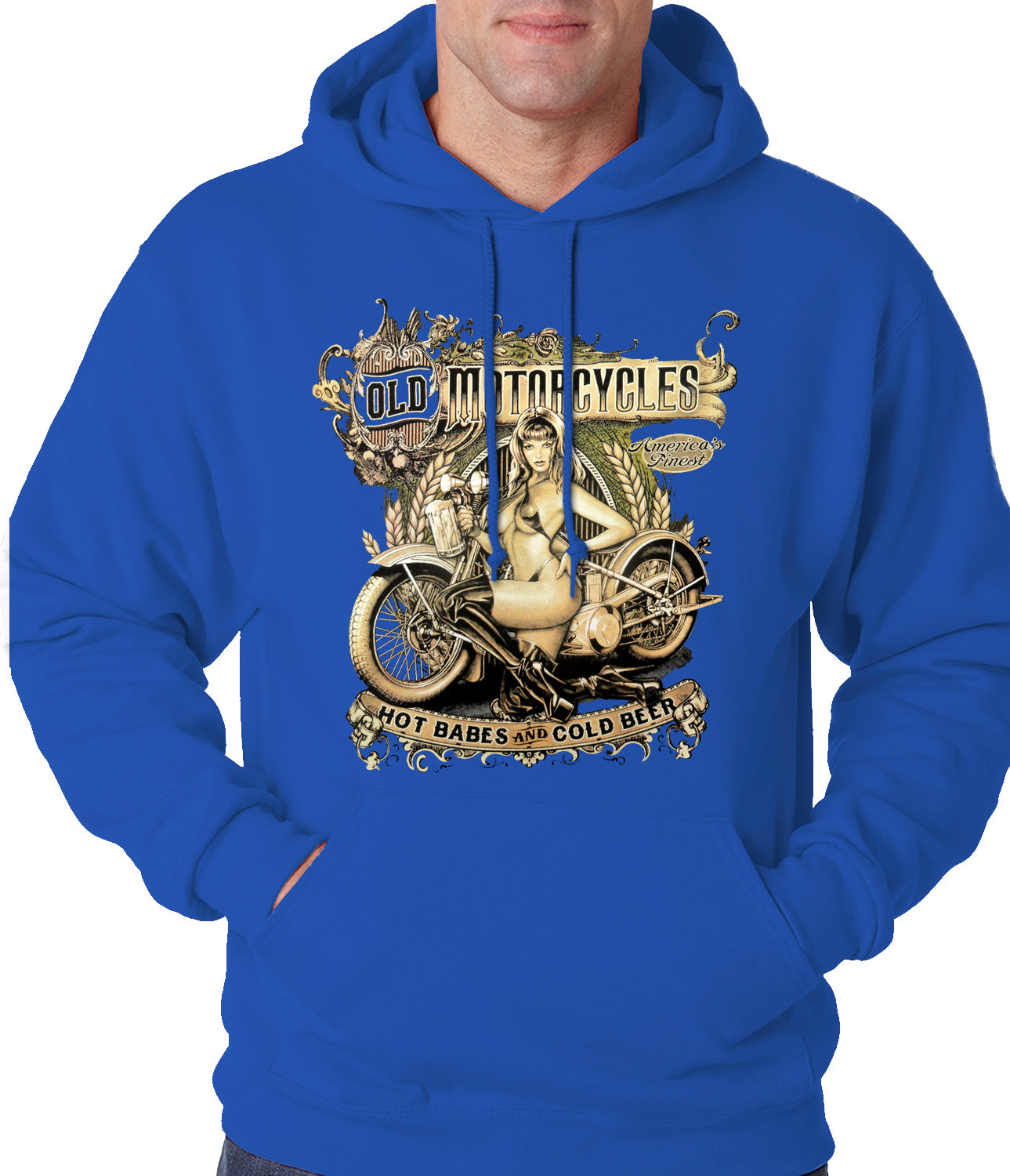 Hot Babes and Cold Beer Biker Adult Hoodie