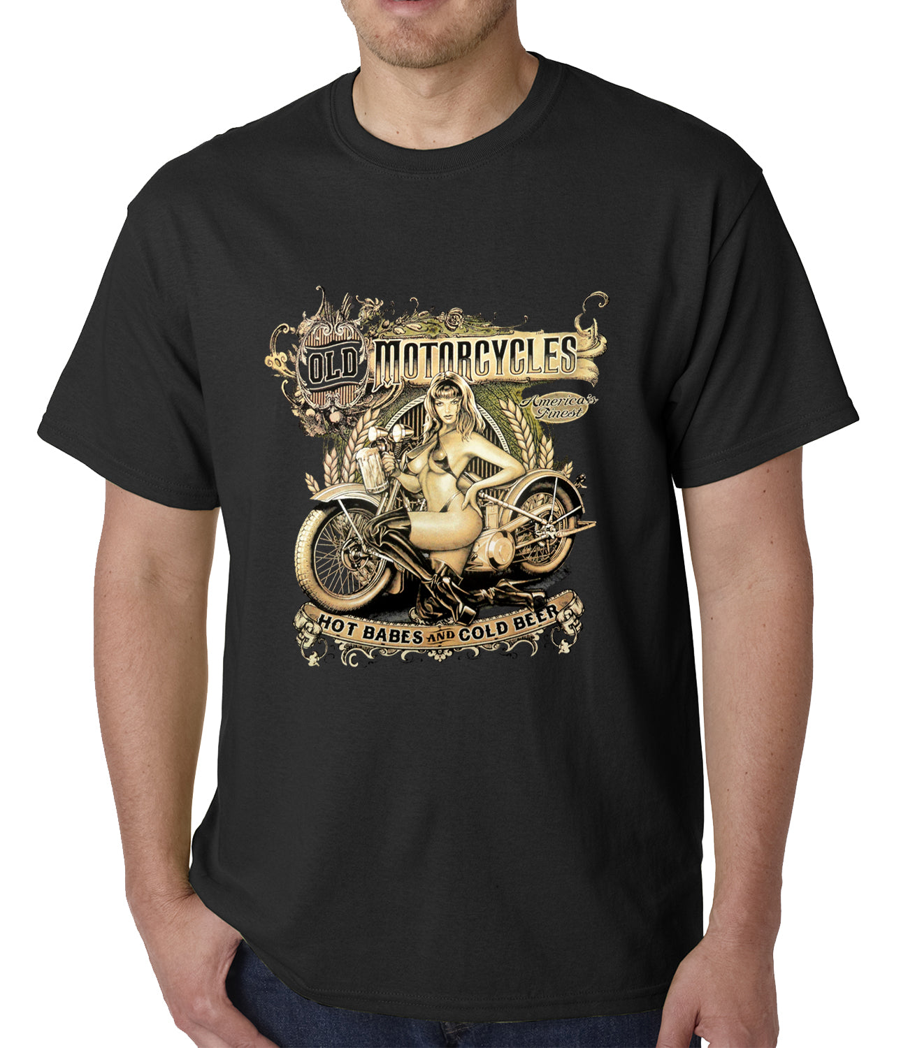 Hot Babes and Cold Beer Biker Mens T-shirt