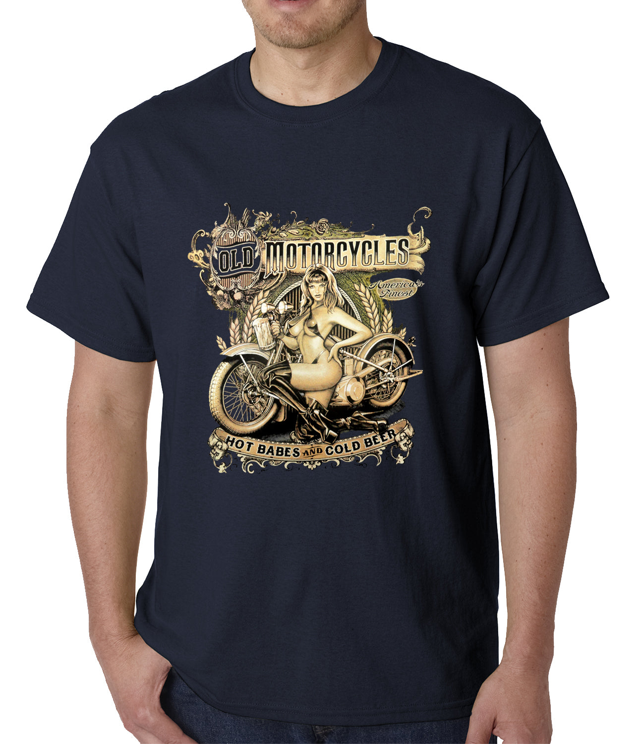 Hot Babes and Cold Beer Biker Mens T-shirt
