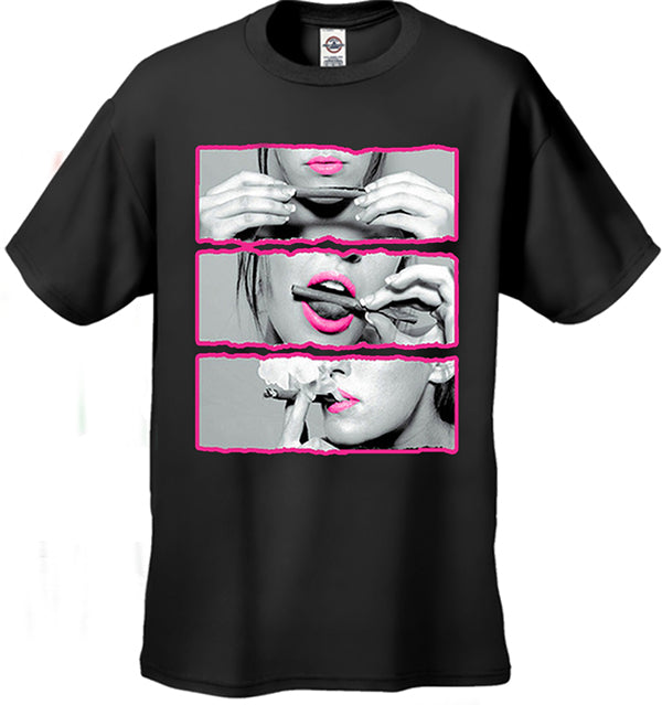 Hot Pink Roll Lick Smoke Sexy Celebrity Men's T-Shirt