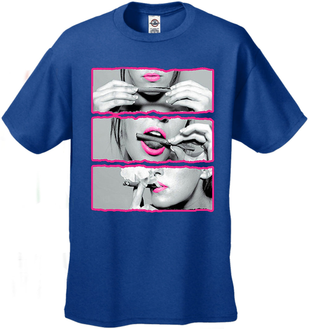 Hot Pink Roll Lick Smoke Sexy Celebrity Men's T-Shirt