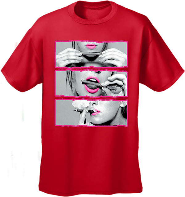 Hot Pink Roll Lick Smoke Sexy Celebrity Men's T-Shirt