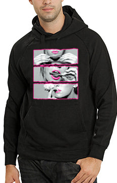 Hot Pink Roll, Lick, Smoke, Sexy Girl Adult Hoodie