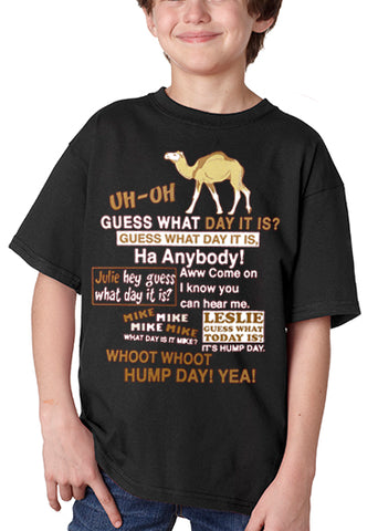 Hump Day Camel Kid's T-Shirt (Brown & White Print)