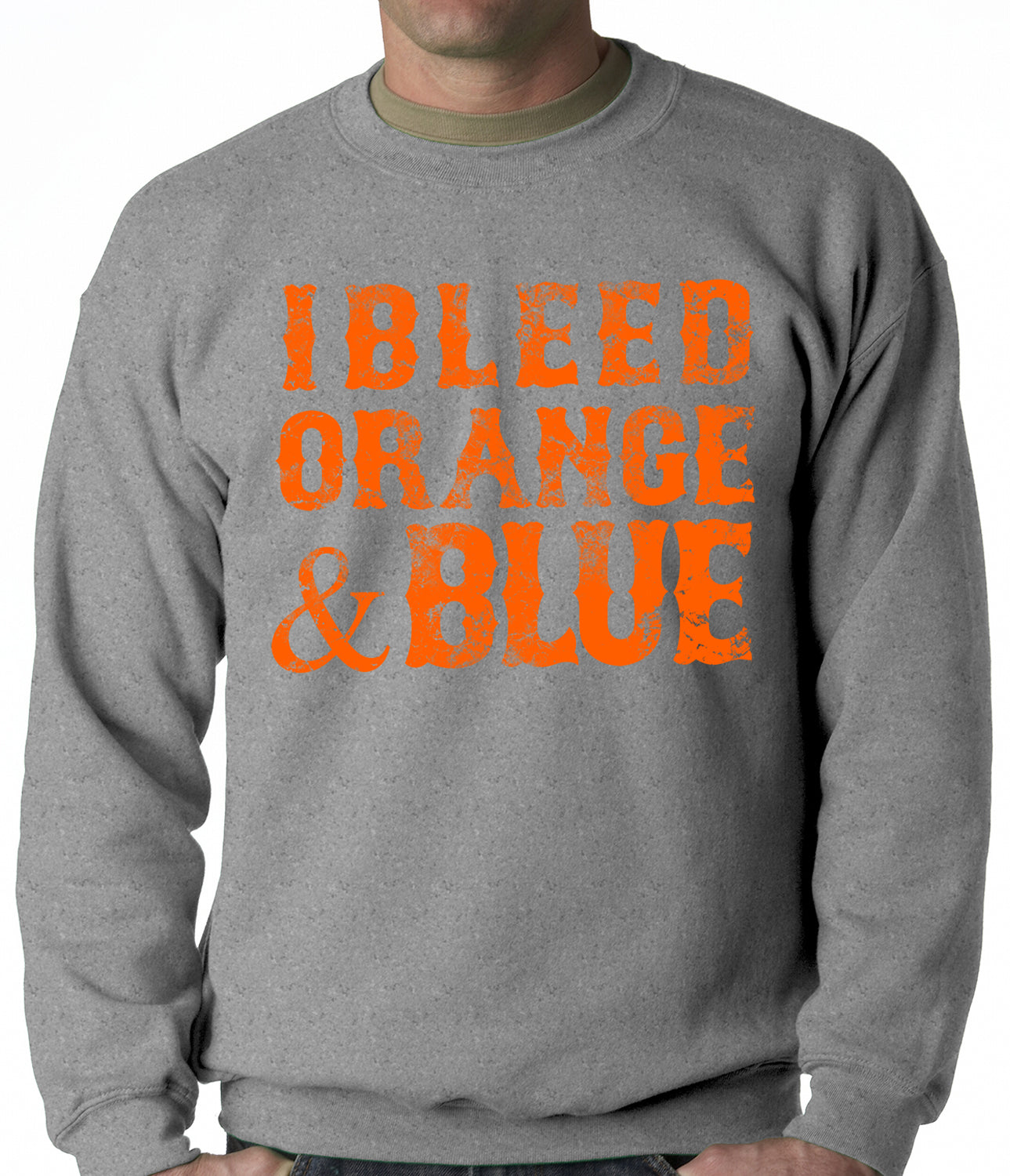 I Bleed Orange And Blue New York Baseball Adult Crewneck