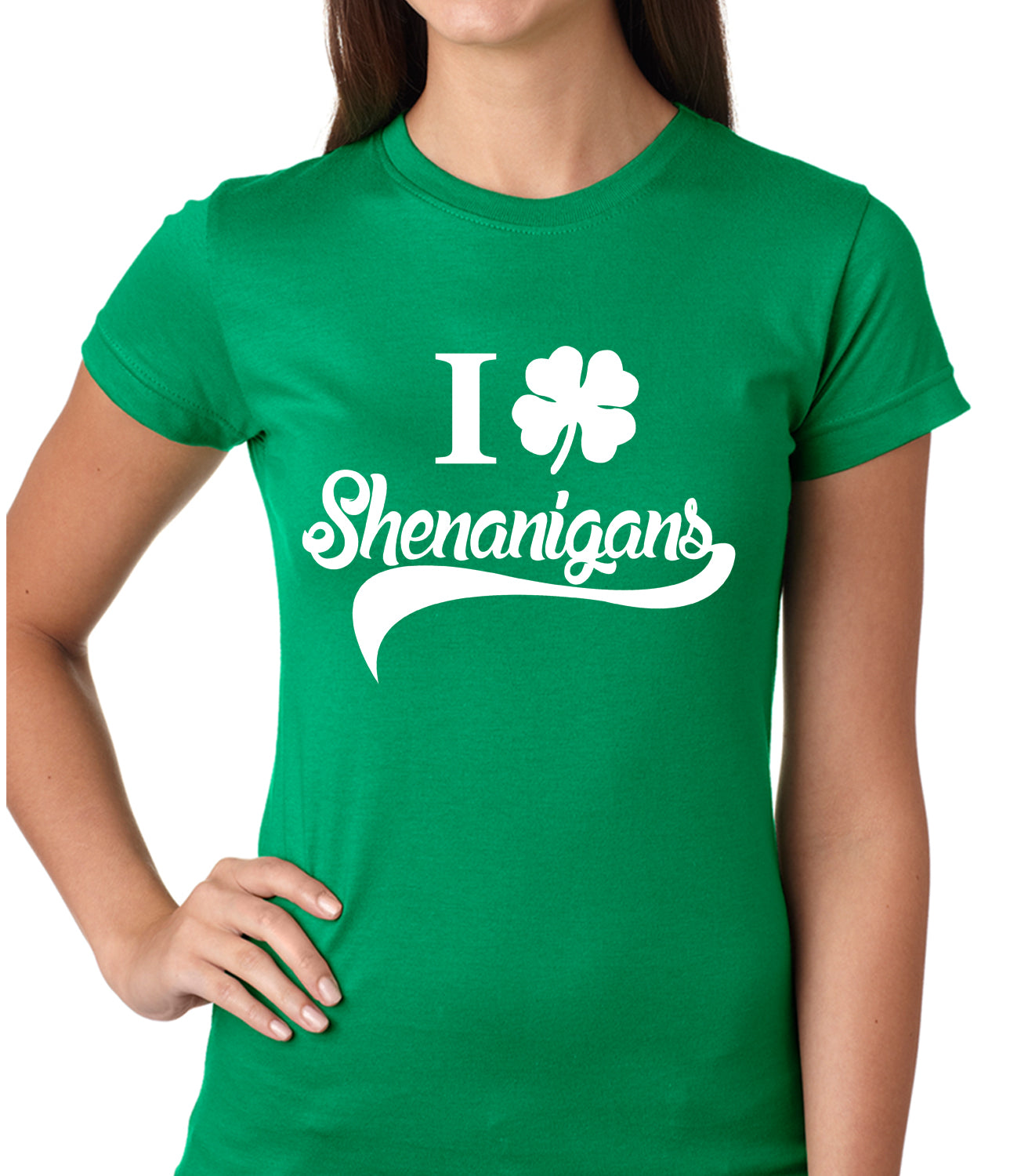 I Clover Shenanigans Funny St Patricks Day Girls T-shirt
