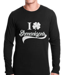 I Clover Shenanigans Funny St Patricks Day Thermal Shirt