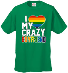 I Heart My Crazy Boyfriend Rainbow Pride Men's T-Shirt